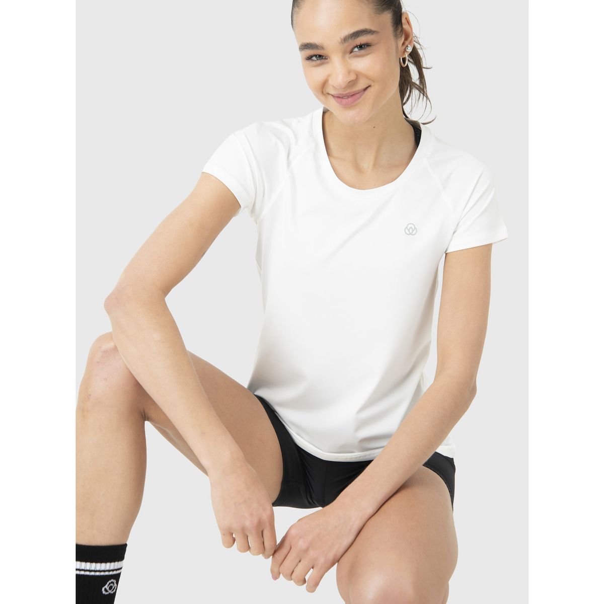 BSOUL - Polera deportiva Mujer Round Neck Blanca BSOUL