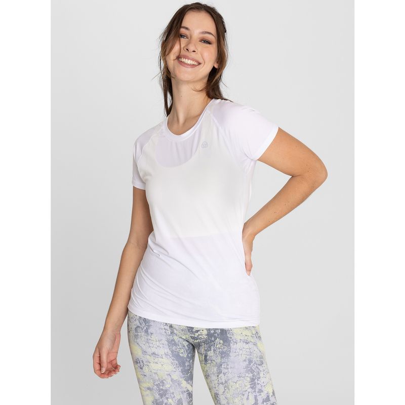 BSOUL - Polera deportiva Mujer Round Neck Blanca BSOUL