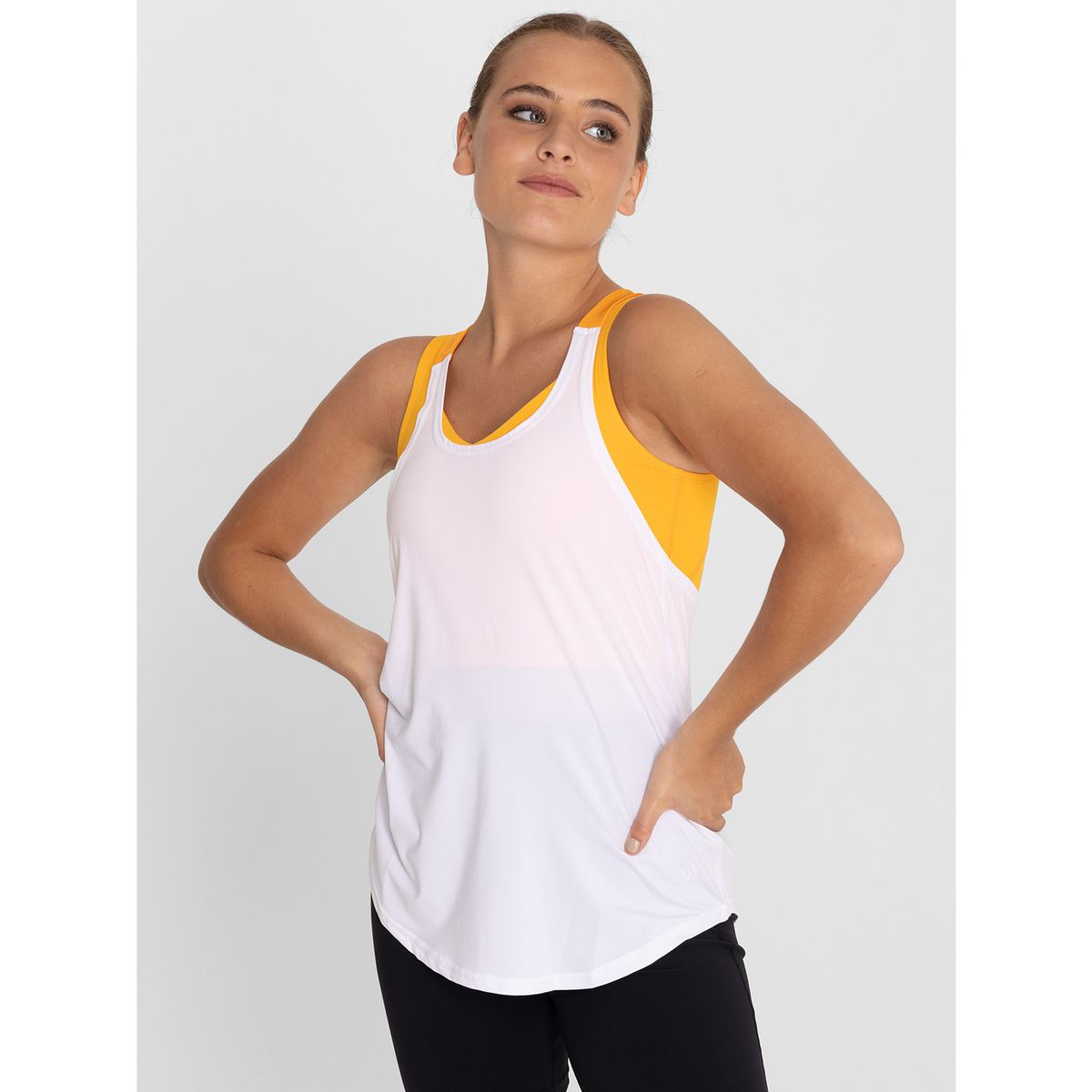 BSOUL - Polera deportiva Mujer Training Tank Blanco BSOUL