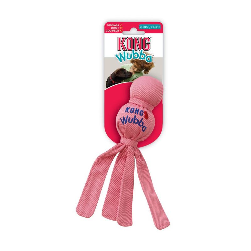 KONG - Kong Wubba Puppy con sonido Rosado M