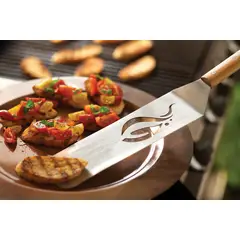 OUTSET - Espátula para Parrilla de Acero Inoxidable con Mango de Madera