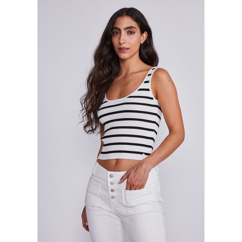SIOUX - Peto Mujer Blanco A Rayas Sioux