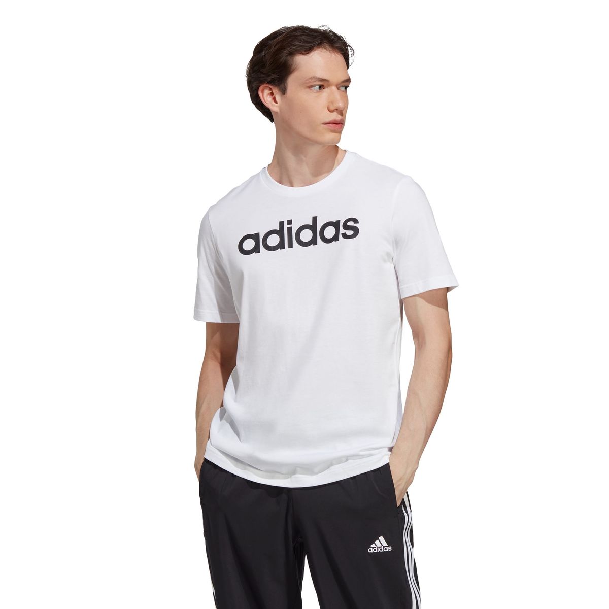 ADIDAS - Polera Essentials Logo Lineal Bordado Tejido Jersey