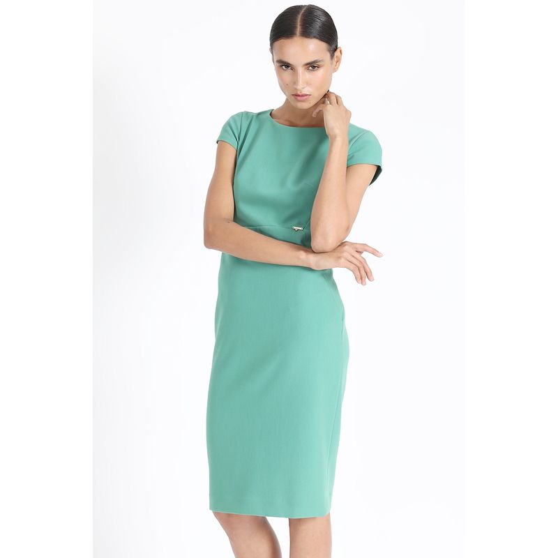 LIOLA - Vestido Entallado Midi, Verde Liola