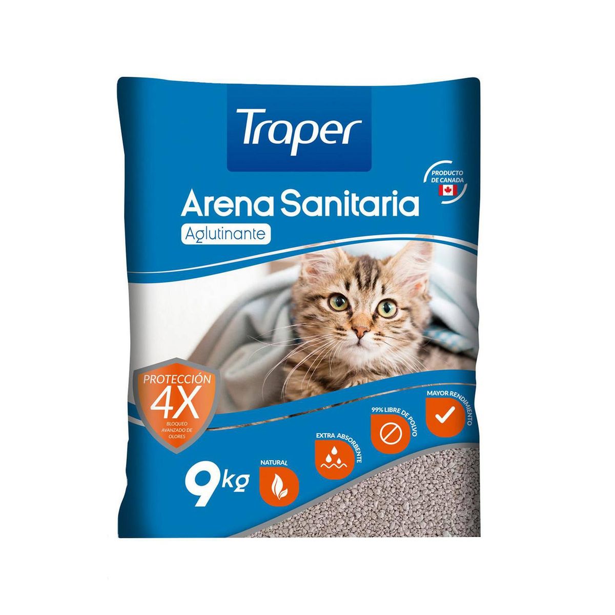 TRAPER - Arena Sanitaria Aglutinante Traper 9 kg