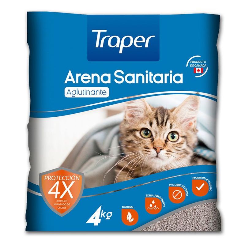 TRAPER - Arena Sanitaria Aglutinante Traper 4 kg