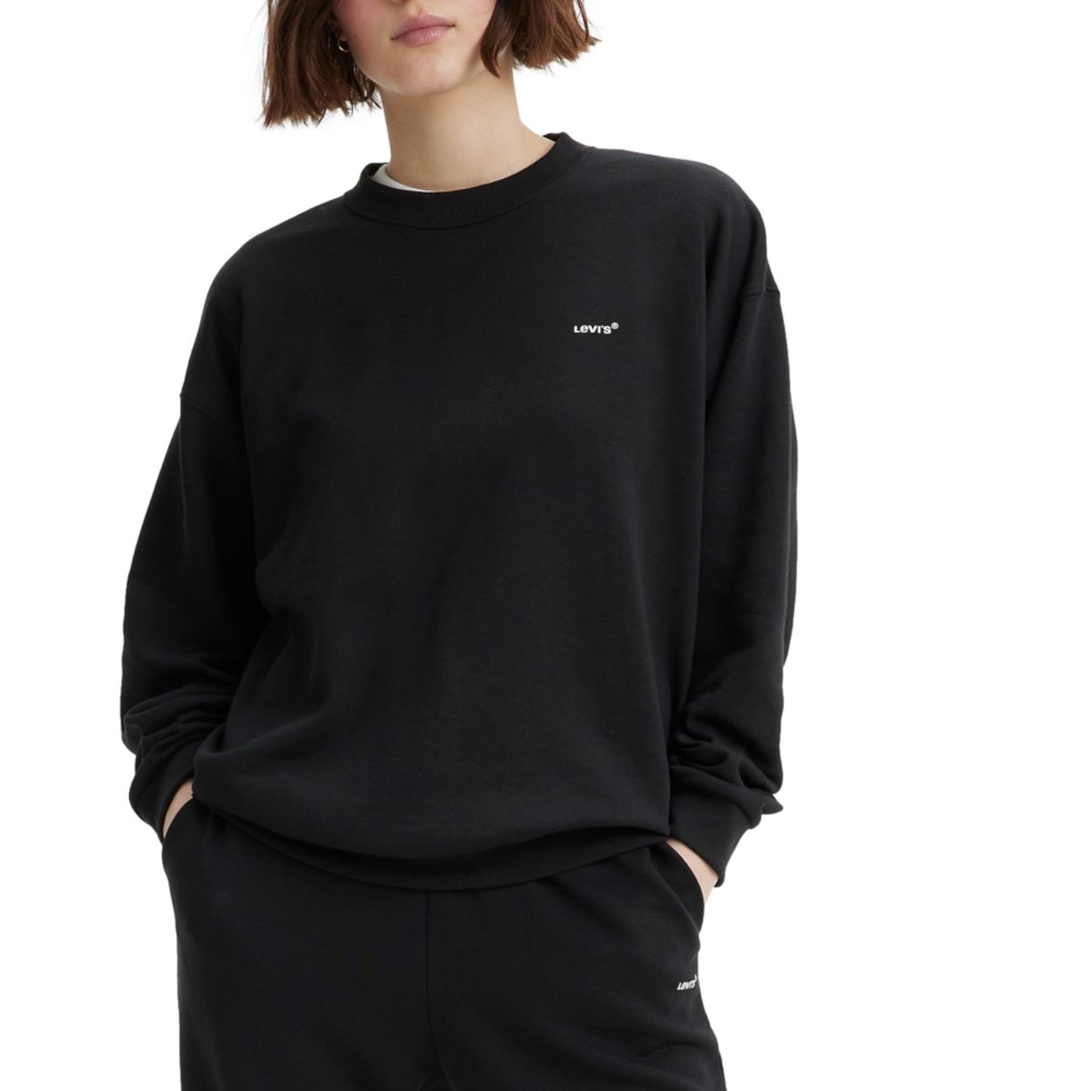 LEVIS - Polerón Mujer Regular Fit Everyday Mini Logo Negro Levis