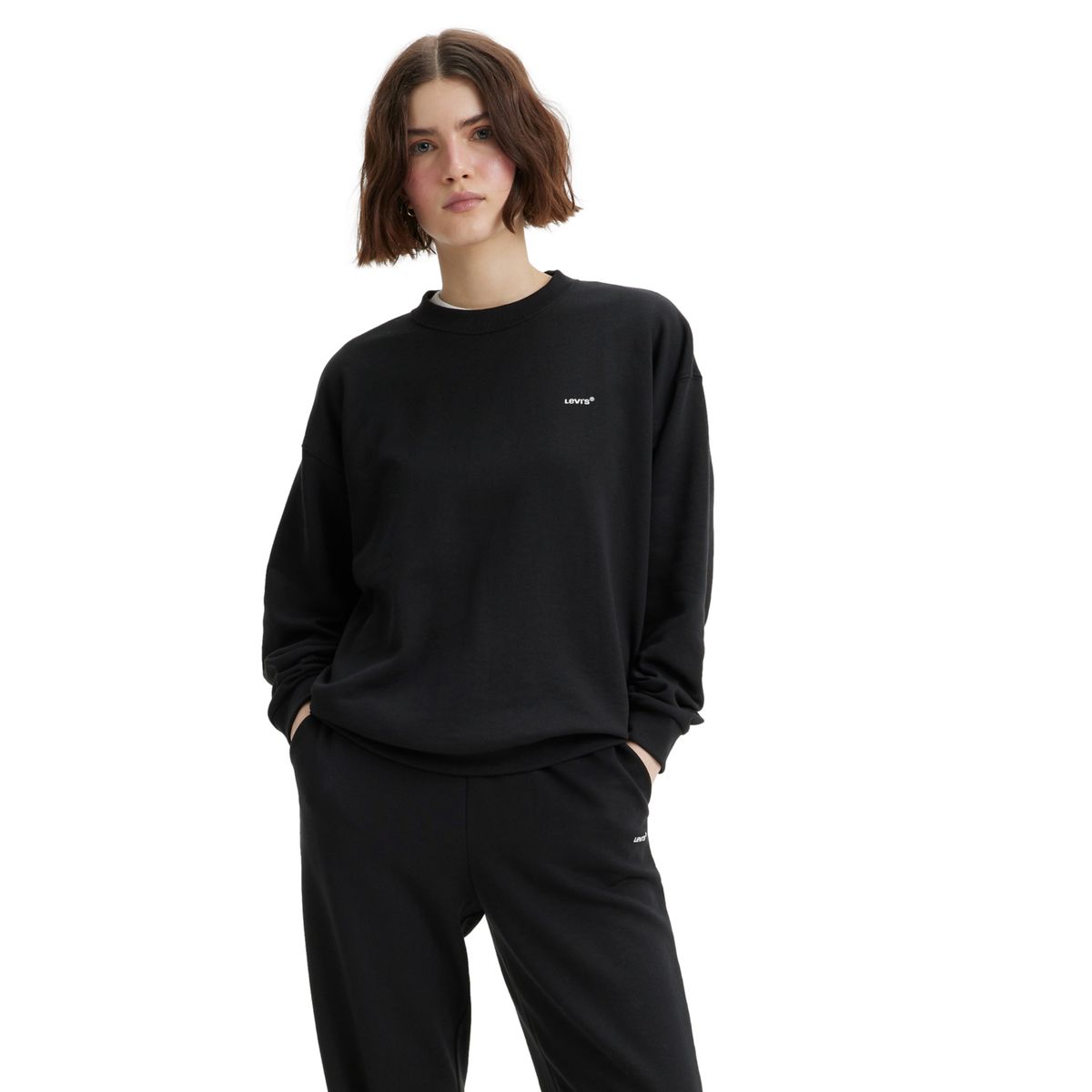 LEVIS - Polerón Mujer Regular Fit Everyday Mini Logo Negro Levis