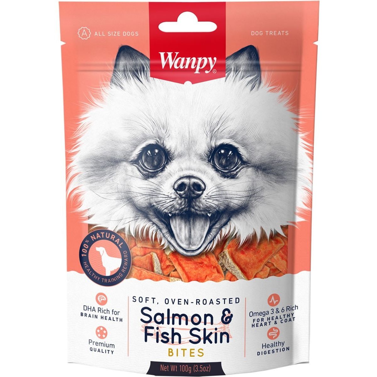 GENERICO - Wanpy Salmon & Fish skin Dog 100 gr vcto 18/04/2026