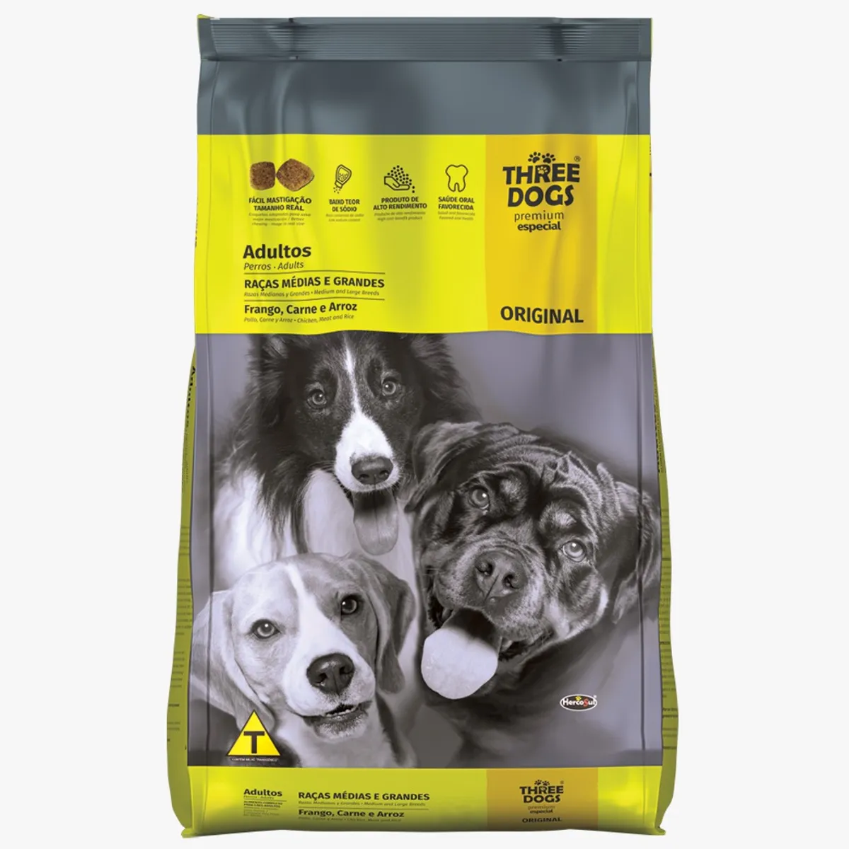 GENERICO - Three Dogs Adulto Raza Mediana o Grande 20 kg