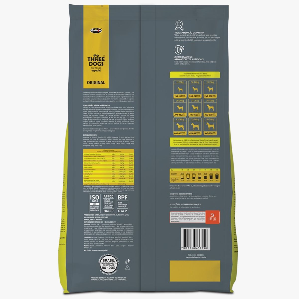 GENERICO - Three Dogs Adulto Raza Mediana o Grande 20 kg