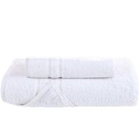 Toallas Baño Premium Set 2 100% Algodón Lujo - Blanco