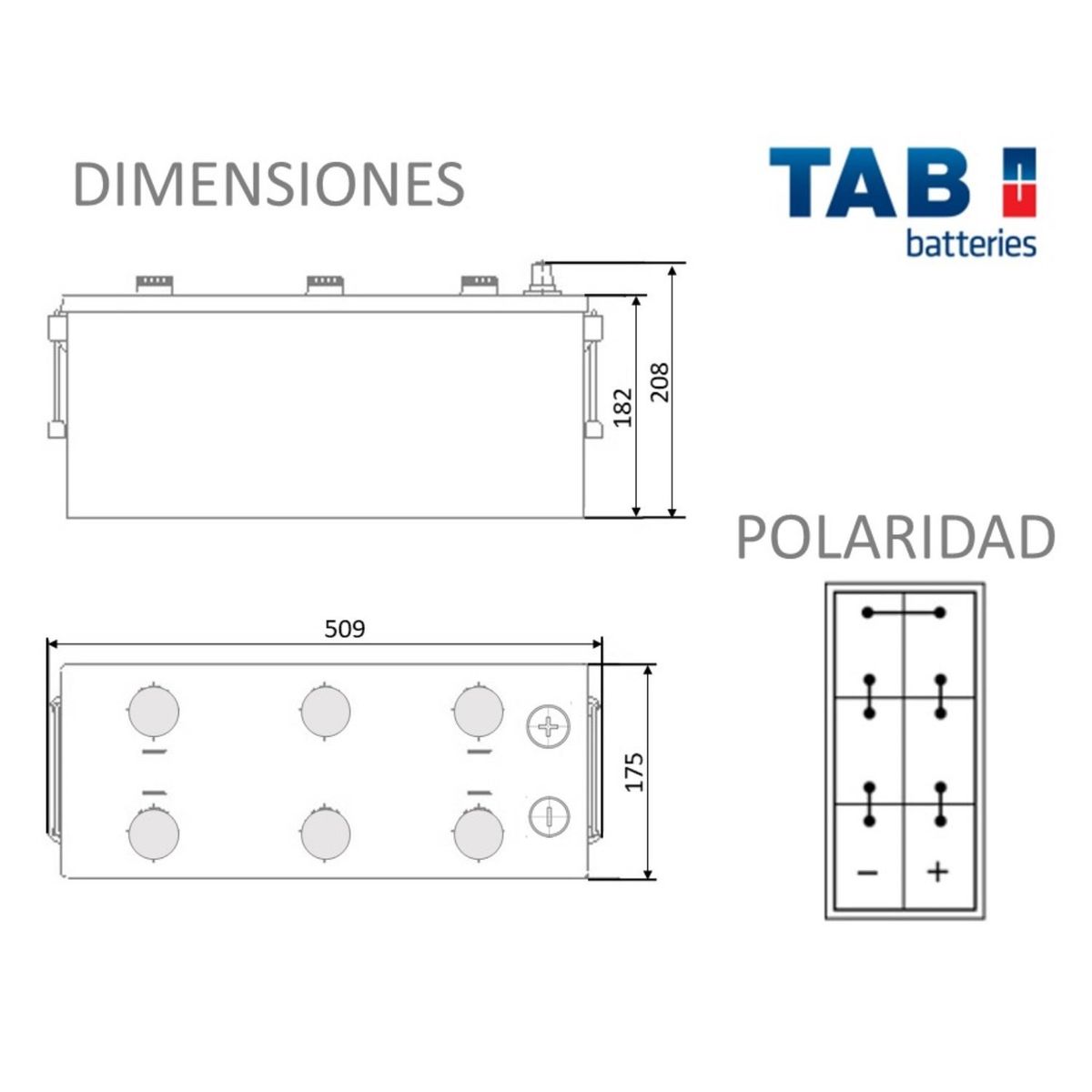 BATERIAS TAB - Batería 12v 140a 750cca N120 Tr14mfr Tab Pos Der Camión Euro