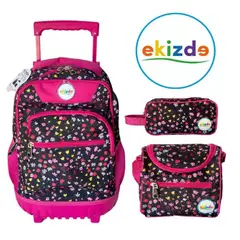 OEM - Pack 3 en 1 Mochila Ekizde Diseño de Flores