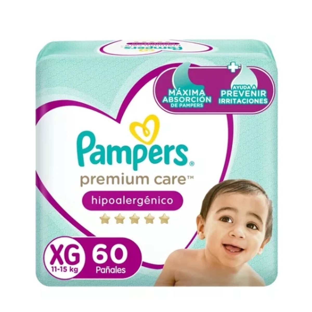 PAMPERS - Maleta Pampers Premium Care XG 60 Unidades