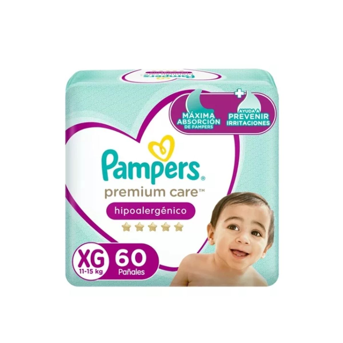 PAMPERS - Maleta Pampers Premium Care XG 60 Unidades
