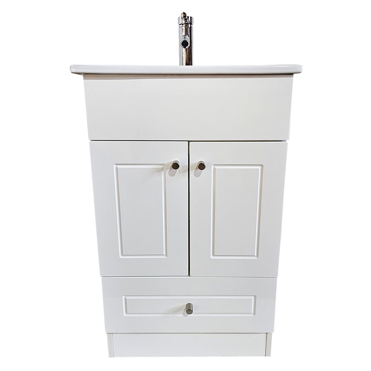 MODERN SPACE - Kit Mueble Vanitorio 50x40 Cm Termolaminado Blanco Completo