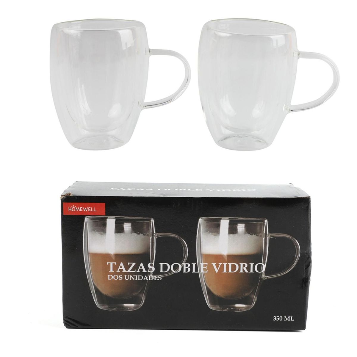HOMEWELL - Set de Tazas Doble Pared