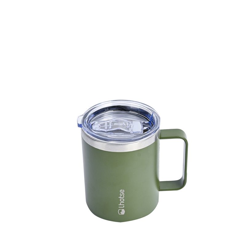 LHOTSE - Taza Térmica Insulada Camping 350ml Black - Verde