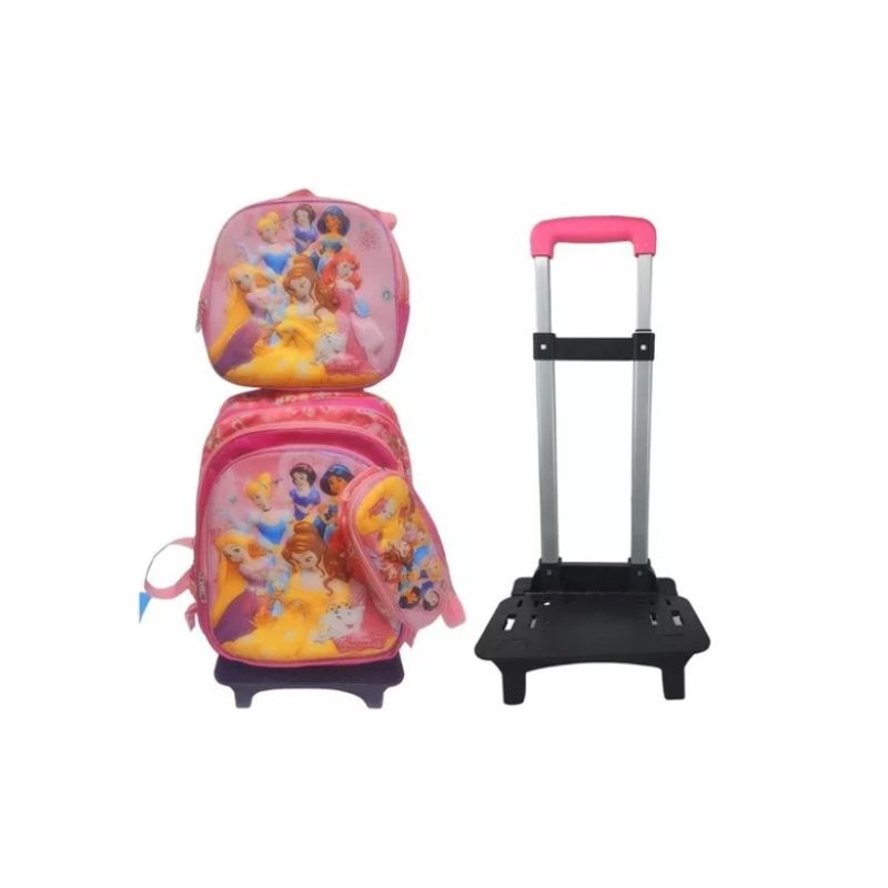 GENERICO - Pack Mochila Ruedas Lonchera Estuche Princesas  Jp Ideas