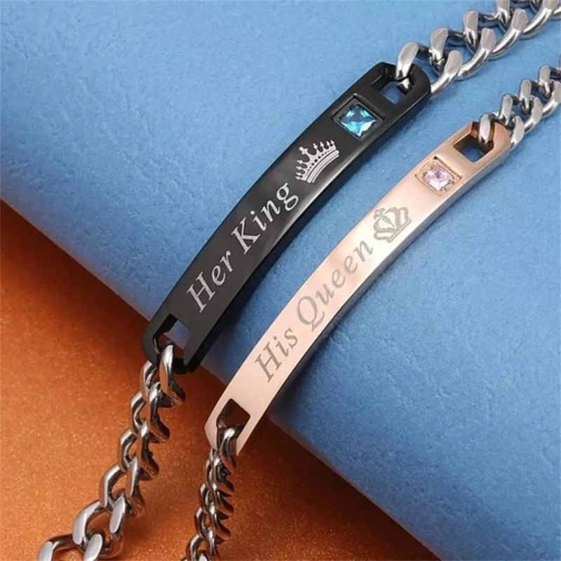 GENERICO - Royal Pair Pulseras de Su Rey y Su Reina