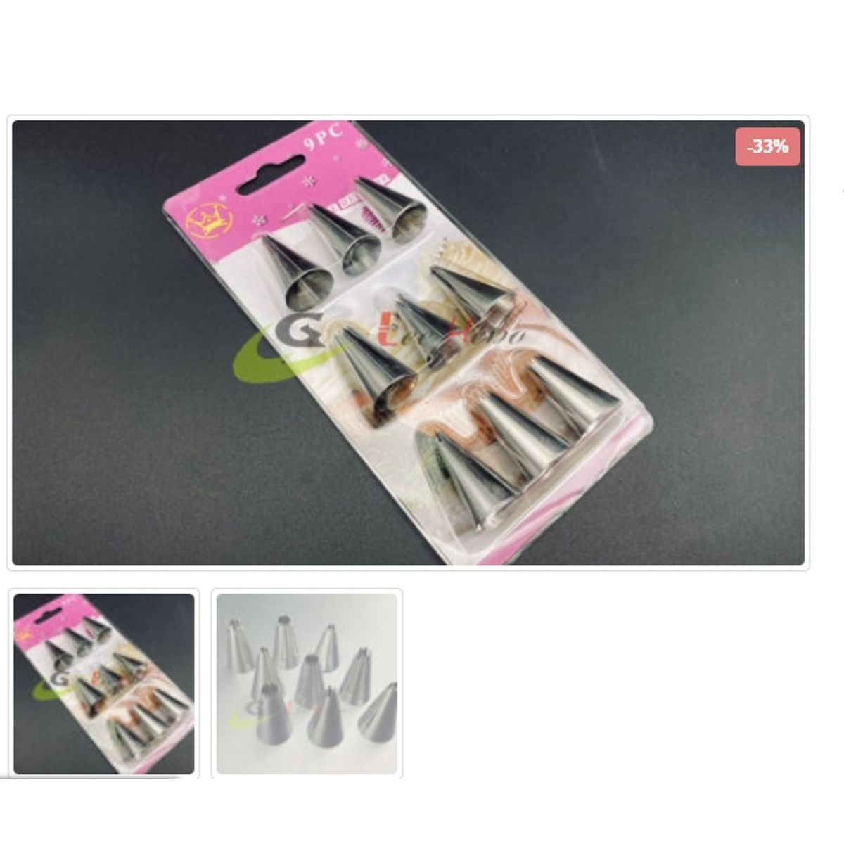 GENERICO - Set De 9 Boquillas De Reposteria Acero Inoxidable