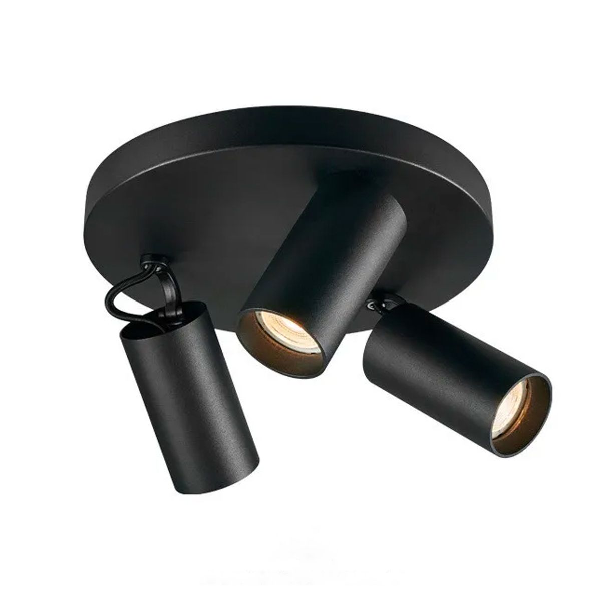 HB LEDS - Foco Sobrepuesto Base Redonda 3xG10 Altair III Negro Ampolleta Fría