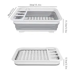 GENERICO - Secador Platos Multiusos Porta Cubiertos Plegable Cocina