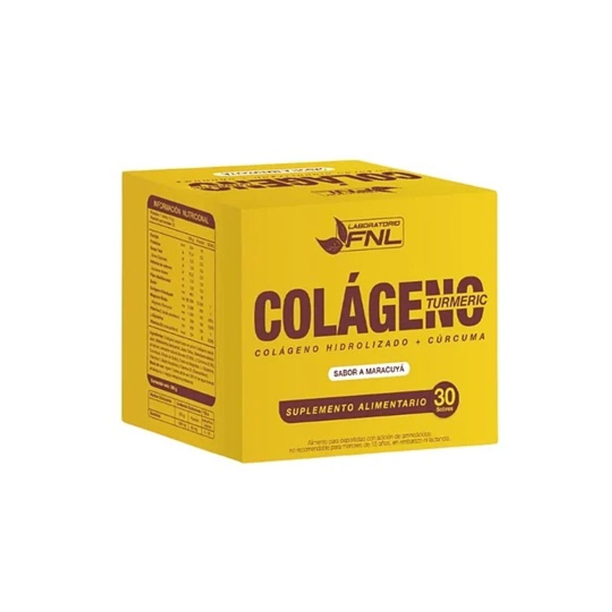FNL - Colageno + Curcuma + Pimienta + Jengibre + Fnl Caja 30 Sobres.
