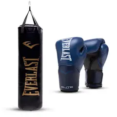 EVERLAST - Kit De Boxeo Saco y Guante Azul 16oz