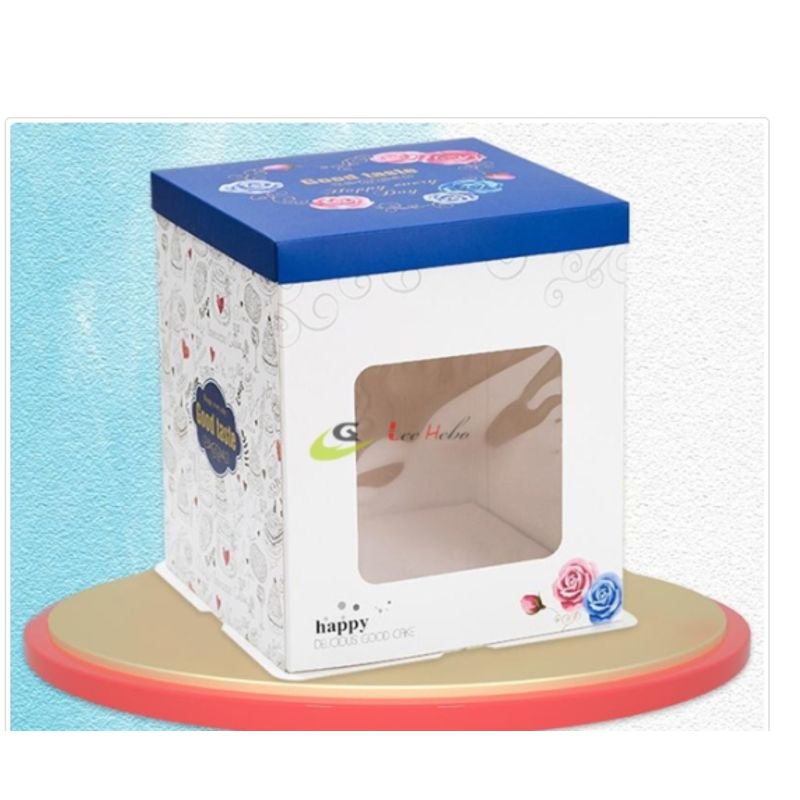 GENERICO - Caja PTorta Trans CAzul 25cm Extra Alto