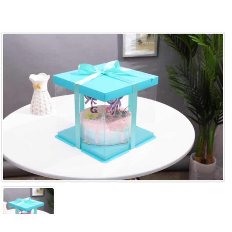 GENERICO - Caja PTorta Trans CCeleste 34cm Sin Lazo_