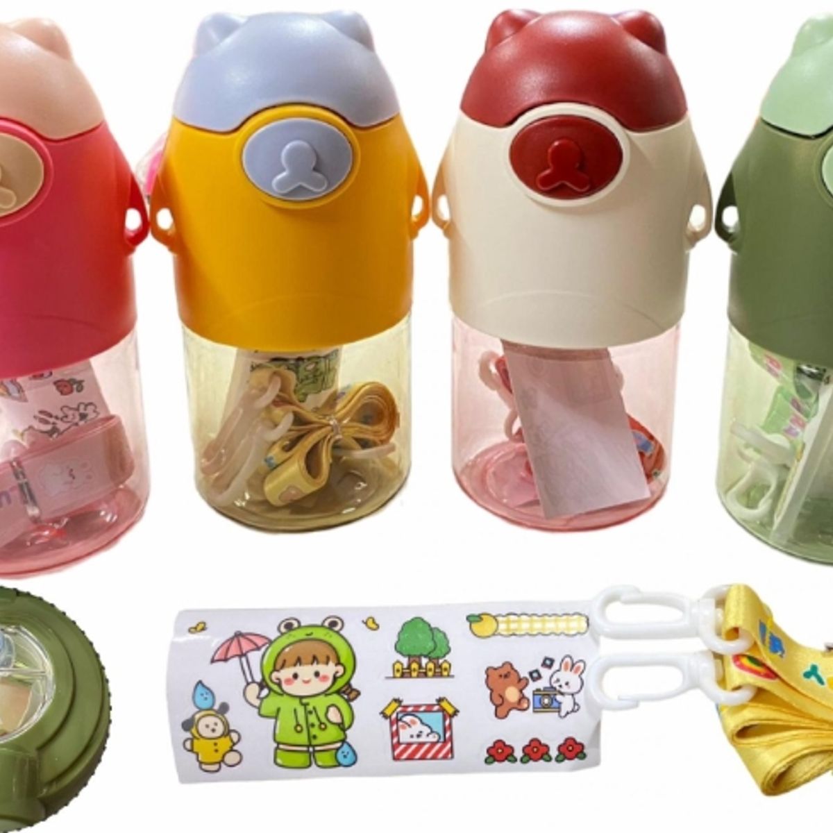 GENERICO - Botella Espacial Oso 650 ML Rosado