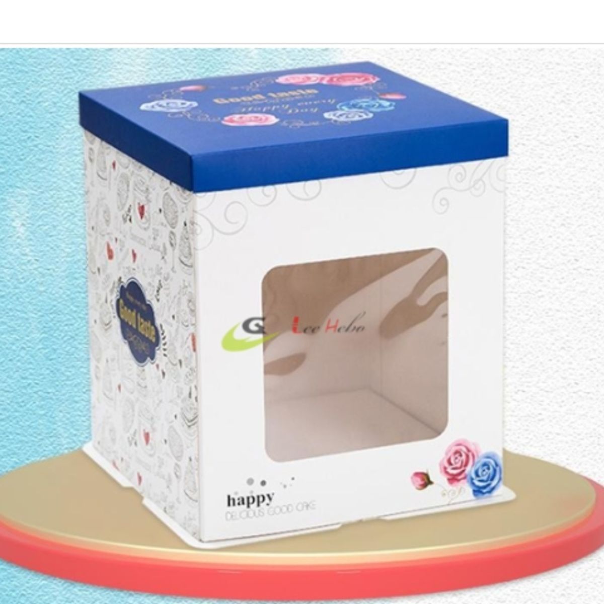 GENERICO - Caja PTorta Trans CAzul 30cm Extra Alto