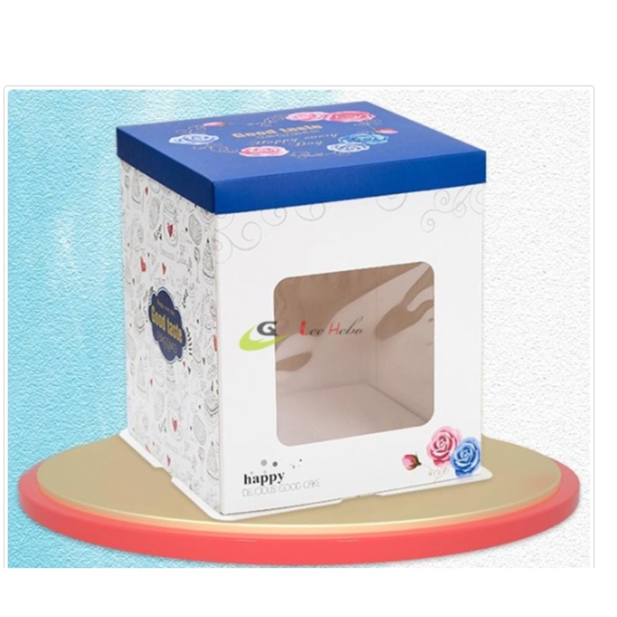 GENERICO - Caja PTorta Trans CAzul 30cm Extra Alto