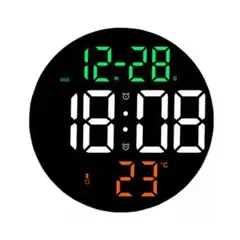 GENERICO - Reloj De Pared Digital Redondo Led Grande Control Remoto 9p