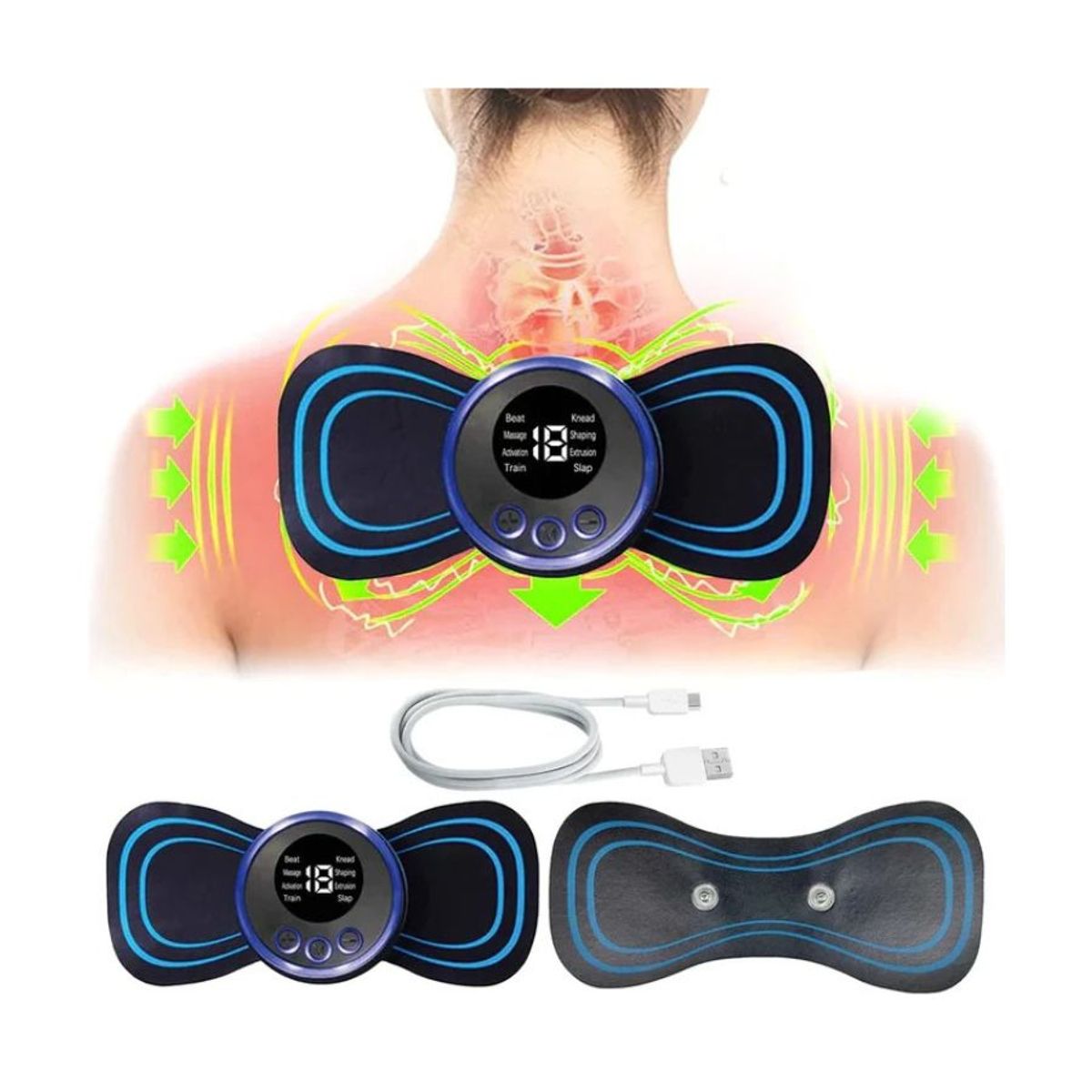 GENERICO - Mini Masajeador Lumbar Corporal Cervical Multifuncional