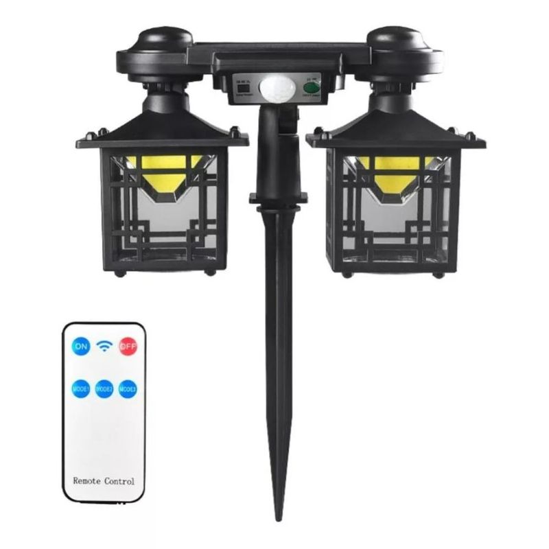 GENERICO - Farol Doble Solar Led Exterior Para Cesped Y Muros
