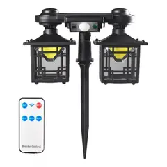GENERICO - Farol Doble Solar Led Exterior Para Cesped Y Muros