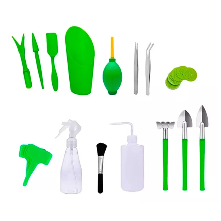Kit Mini Herramientas Plantas Jardineria Suculentas 15piezas