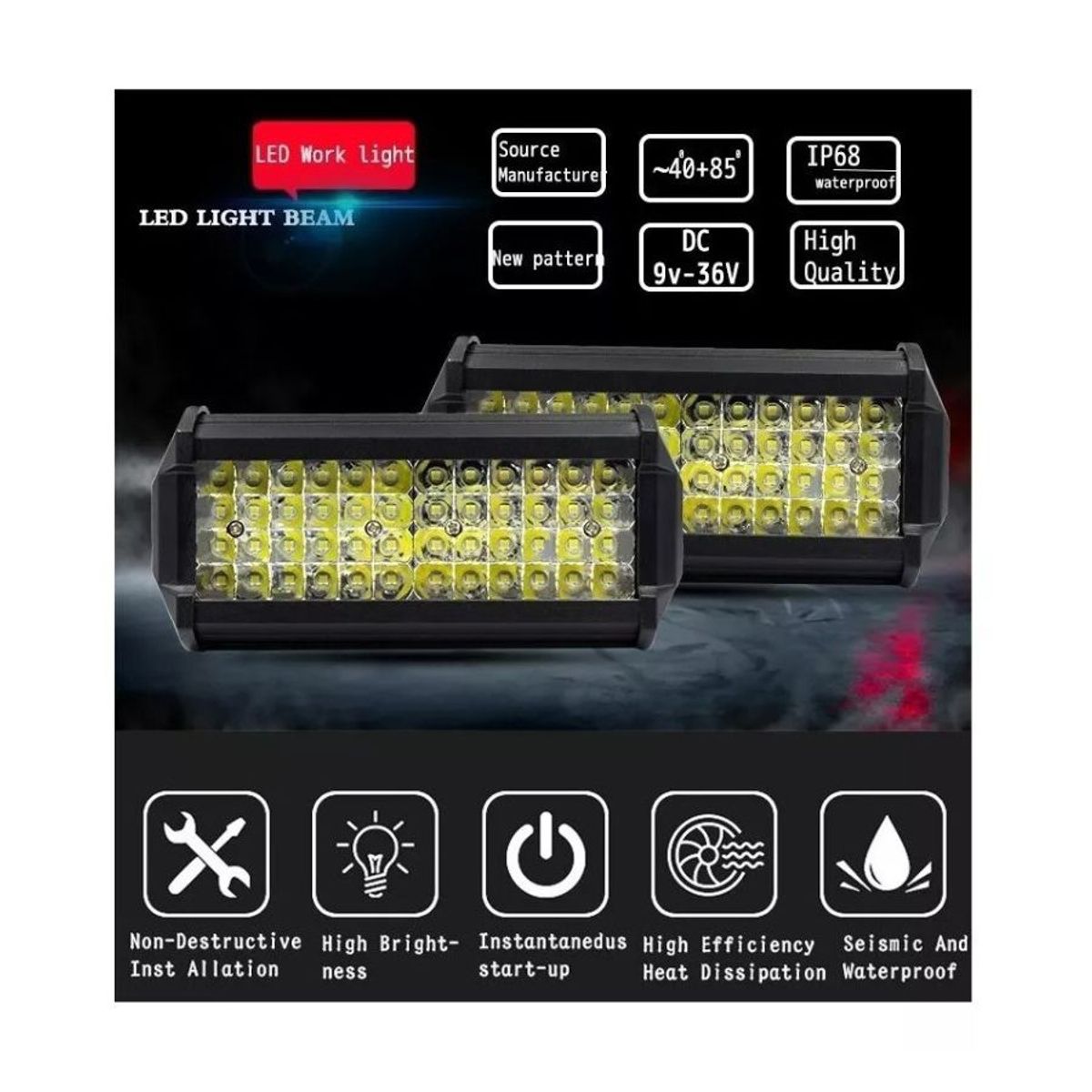 GENERICO - Barra Foco Neblineros Led 144w Blanco Expansion Auto Moto