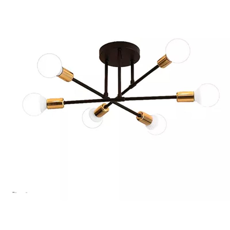 ESHOPANGIE - Lámpara De Techo Colgante Moderna 6 Luz E27/e26 Negro