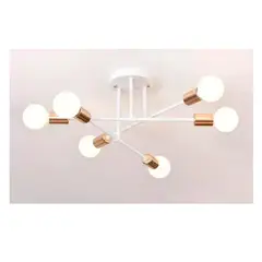 ESHOPANGIE - Lámpara De Techo Colgante Moderna Blanca 6 Luz E27/e26