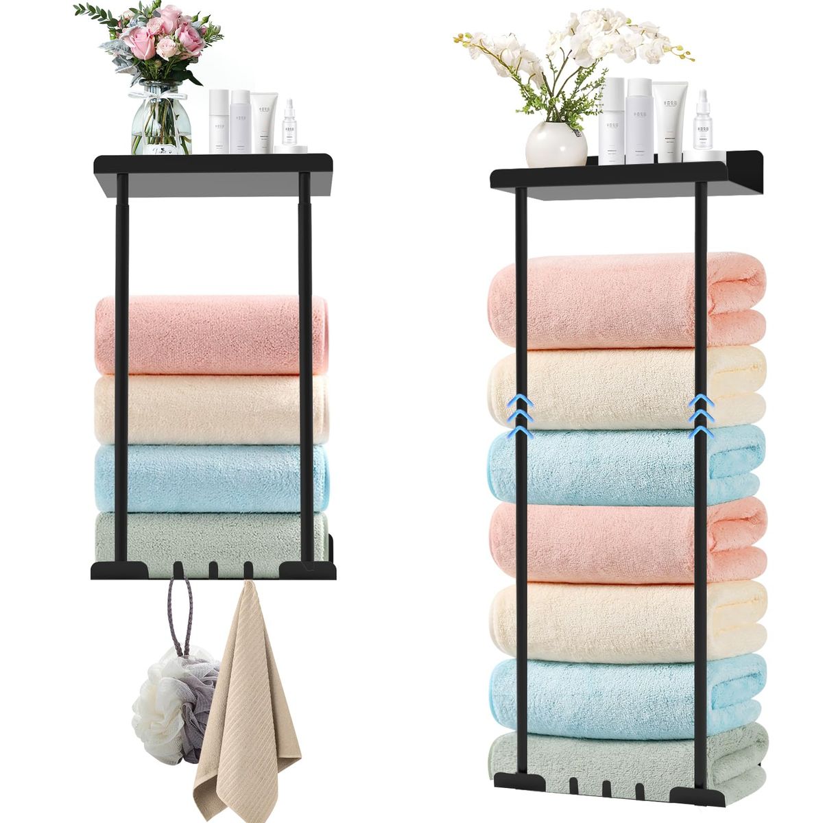 EVERSO - Colgador De Toalla Baño Acero Inoxidable Retráctil Toalleros Baño