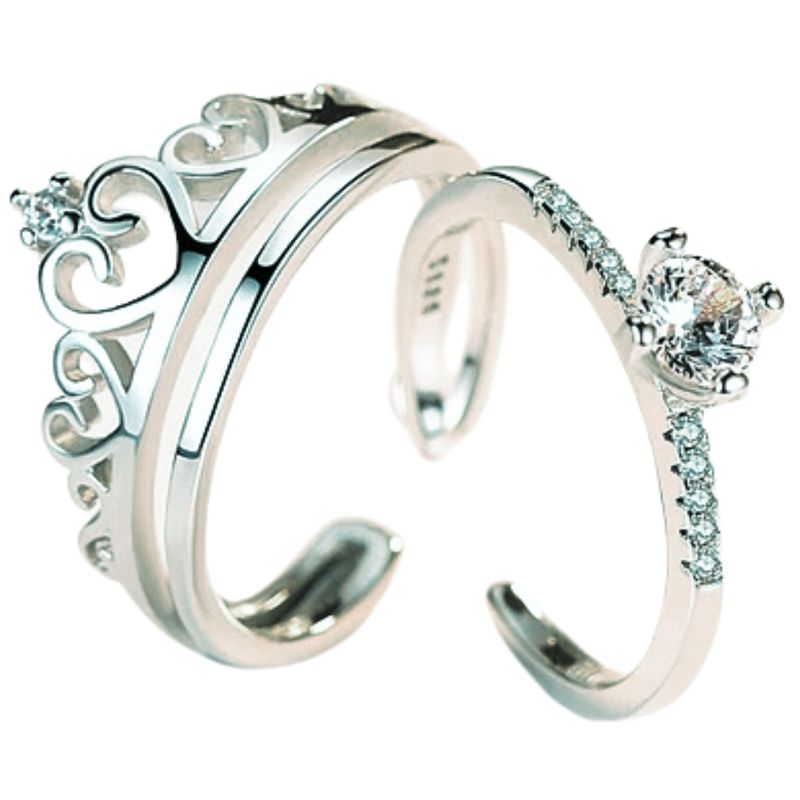 GENERICO - Anillos Ajustables Entrelazados Bañados en Plata