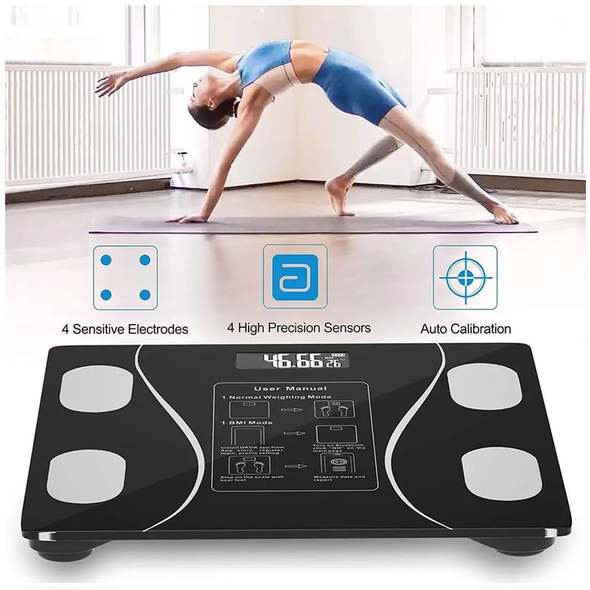 GENERICO - Balanza Inteligente Grasa Corporal Conexión APP 79 indicadores