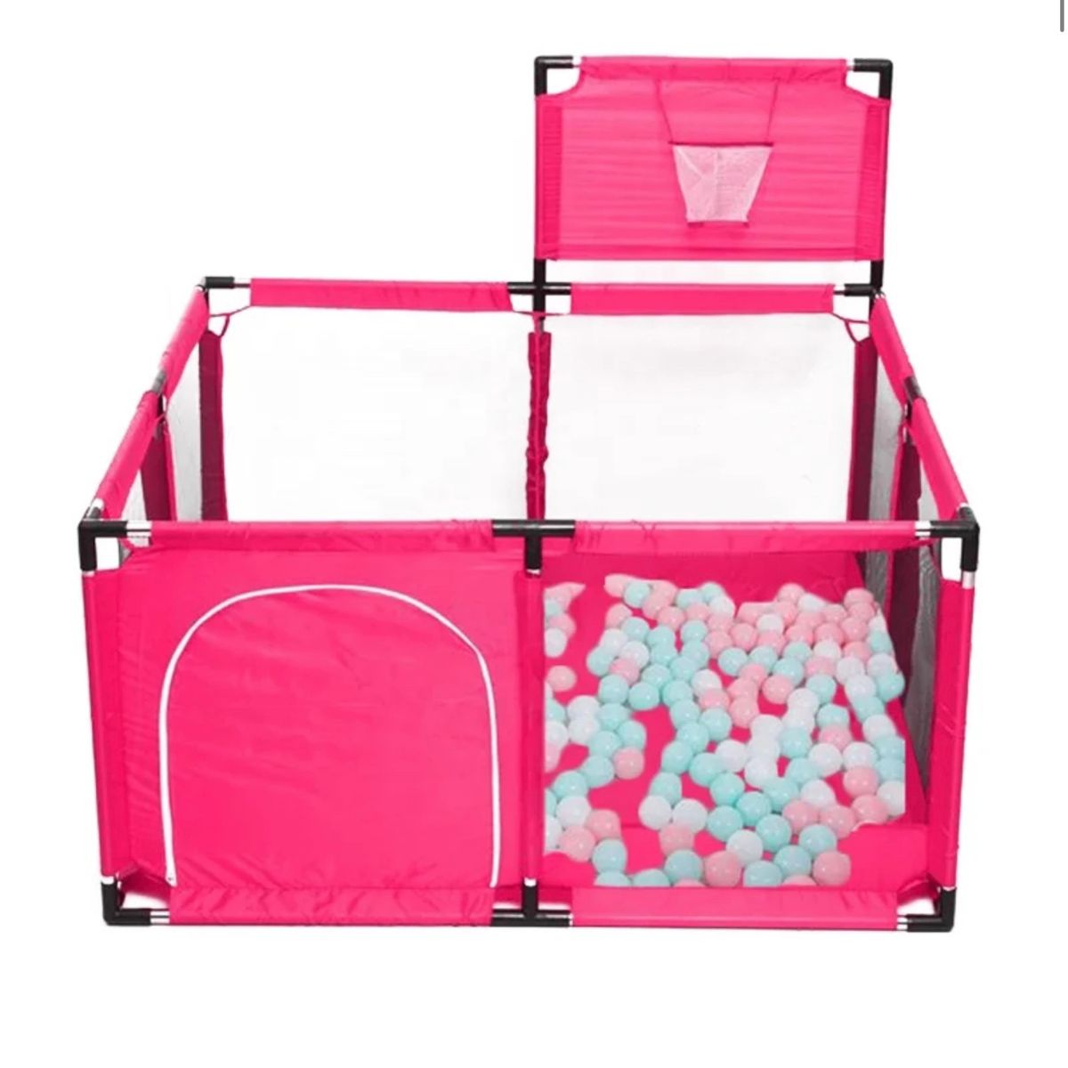 ACTUAL - Centro De Juegos Infantil Rosado Con Aro De Básquetbol