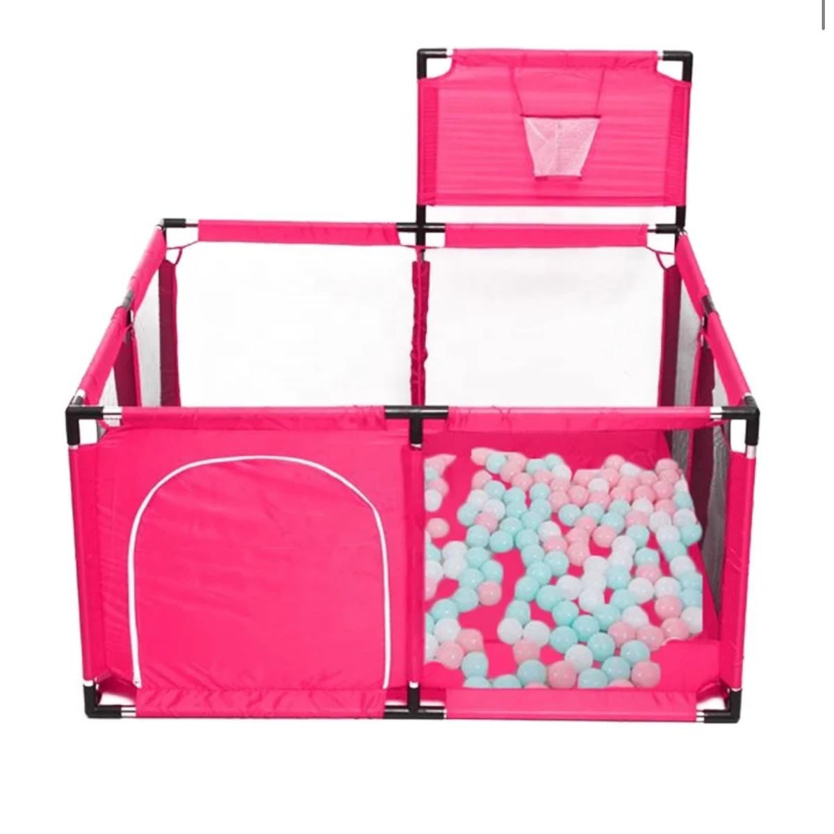 ACTUAL - Centro De Juegos Infantil Rosado Con Aro De Básquetbol