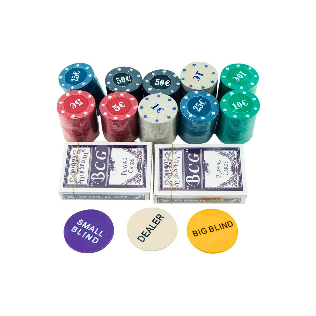 GENERICO - Set Juego De Póker 200 Fichas Caja De Lata Poker Set