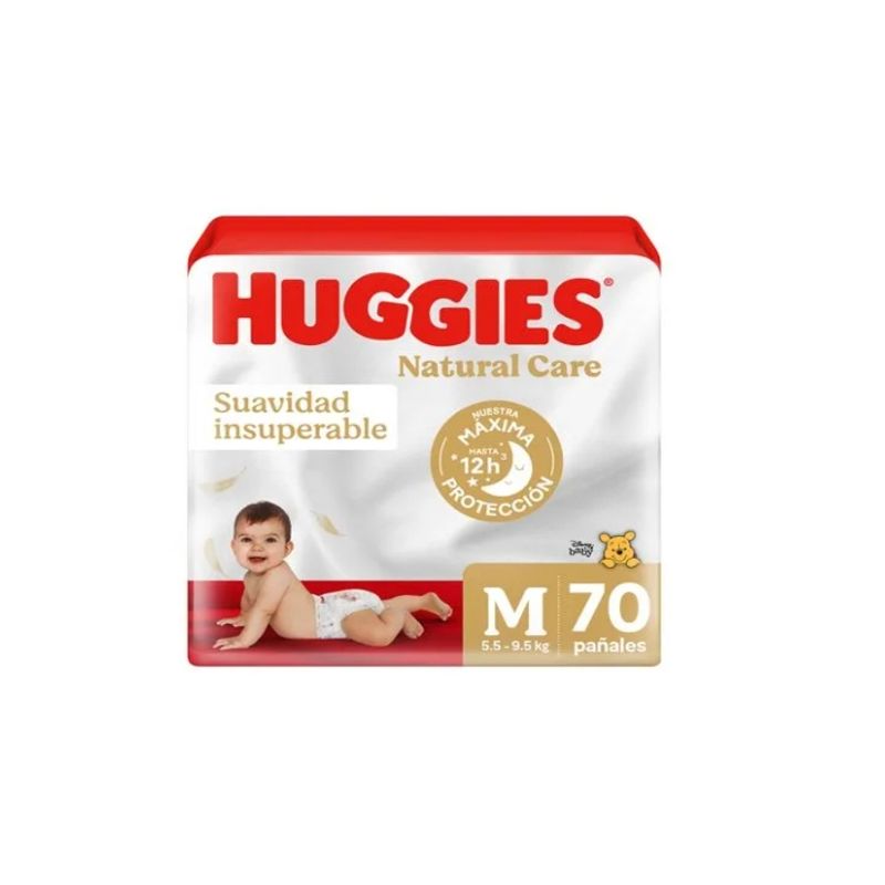 HUGGIES - Maleta Huggies Natural Care M 70 Unidades